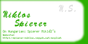 miklos spierer business card